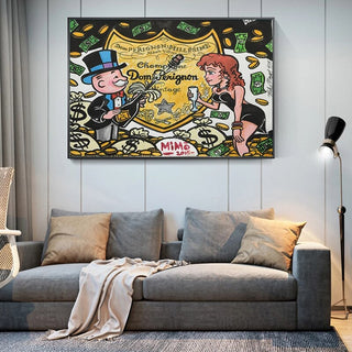 Dom Perignon: Mr Monopoly Canvas Wall Art-Wall Posters