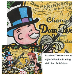 Dom Perignon: Mr Monopoly Canvas Wall Art-Wall Posters