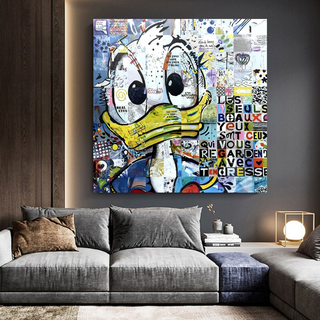 Donald Duck Canvas Wall Art with Tenderness Quote - The Only Beautiful Eyes-Scrooge Art