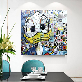 Donald Duck Canvas Wall Art with Tenderness Quote - The Only Beautiful Eyes-Scrooge Art