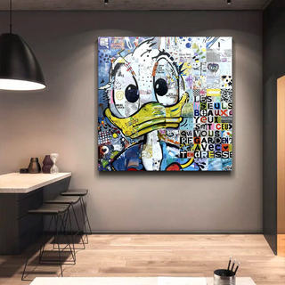 Donald Duck Canvas Wall Art with Tenderness Quote - The Only Beautiful Eyes-Scrooge Art