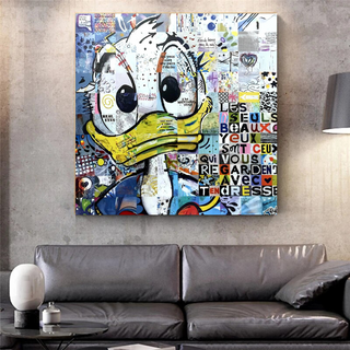 Donald Duck Canvas Wall Art with Tenderness Quote - The Only Beautiful Eyes-Scrooge Art