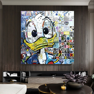 Donald Duck Canvas Wall Art with Tenderness Quote - The Only Beautiful Eyes-Scrooge Art