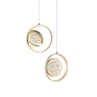 Double Rings Staircase Chandelier: Luxury Lighting Fixture-Staircase Chandeliers