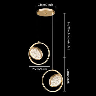 Double Rings Staircase Chandelier: Luxury Lighting Fixture-Staircase Chandeliers