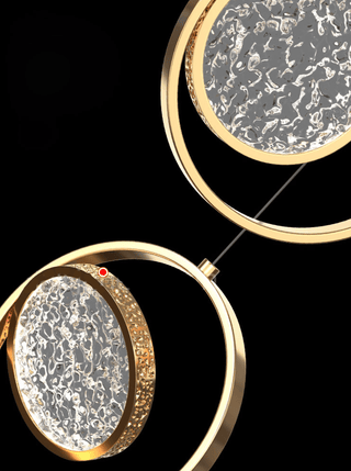 Double Rings Staircase Chandelier: Luxury Lighting Fixture-Staircase Chandeliers