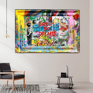 Dream Big Banksy Canvas Wall Art - Inspirational Graffiti Gift-Wall Posters