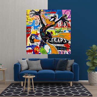 Duffy Duck Graffiti Canvas Wall Art-Scrooge Art