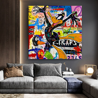 Duffy Duck Graffiti Canvas Wall Art-Scrooge Art