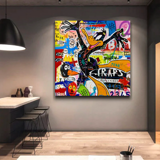 Duffy Duck Graffiti Canvas Wall Art-Scrooge Art
