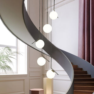 Edged Glass Globes Chandelier – Modern LED Pendant Light for Elegant Interiors-Staircase Chandeliers