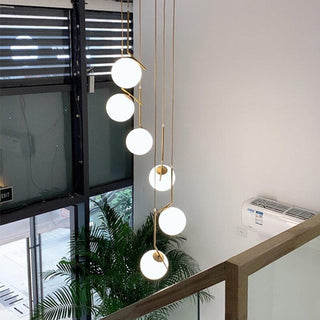 Edged Glass Globes Chandelier – Modern LED Pendant Light for Elegant Interiors-Staircase Chandeliers