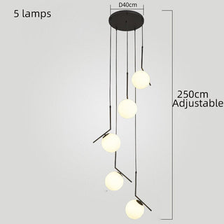 Edged Glass Globes Chandelier – Modern LED Pendant Light for Elegant Interiors-Staircase Chandeliers