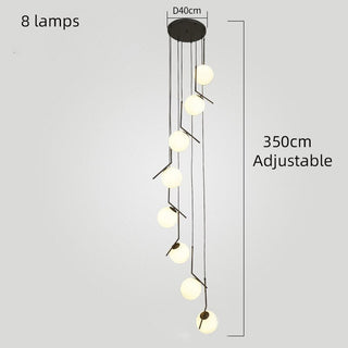 Edged Glass Globes Chandelier – Modern LED Pendant Light for Elegant Interiors-Staircase Chandeliers