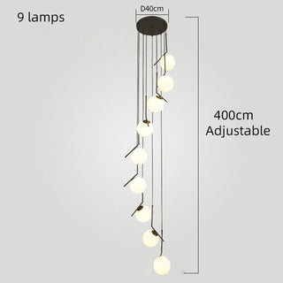 Edged Glass Globes Chandelier – Modern LED Pendant Light for Elegant Interiors-Staircase Chandeliers