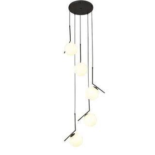 Edged Glass Globes Chandelier – Modern LED Pendant Light for Elegant Interiors-Staircase Chandeliers