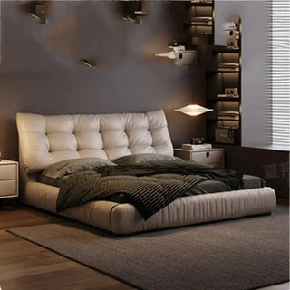Elegant Genuine Leather Comfort Bed Set-Bed Frame