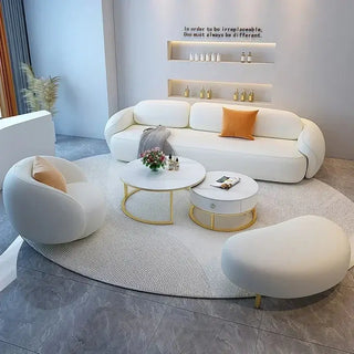 Elegant Minimalist Puff Sofa – Simplicity Meets Comfort-Sofa Set