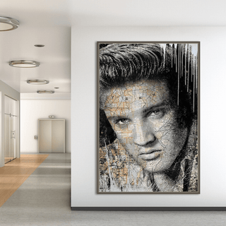 Elvis Presley Singer Portrait Canvas Painting Abstract Magazine Wall Art-Elvis Wall Art