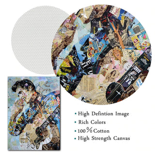 Elvis Presley Singer Portrait Canvas Painting Abstract Magazine Wall Art-Elvis Wall Art