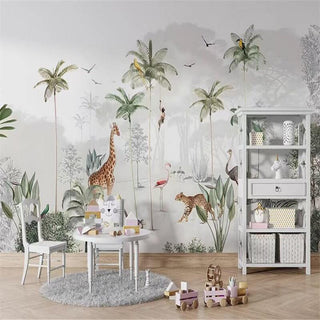 Enchanting Animals in Forest Nursery Wallpaper-Kids Room Wallpaper