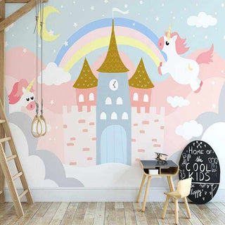 Enchanting Pink Castle Wallpaper-Kids Room Wallpaper