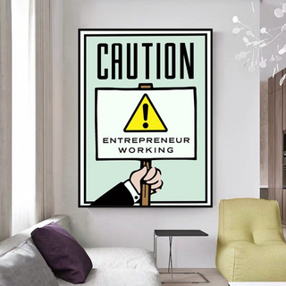 Entrepreneur Working Notice - Monopoly Wall Art-Wall Posters