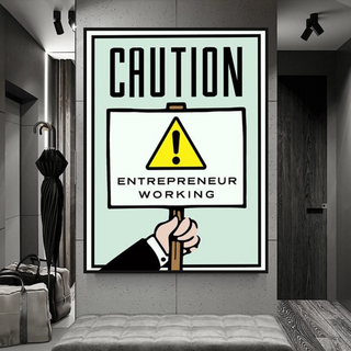 Entrepreneur Working Notice - Monopoly Wall Art-Wall Posters