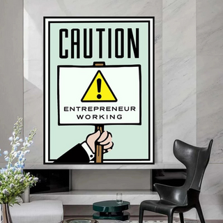 Entrepreneur Working Notice - Monopoly Wall Art-Wall Posters