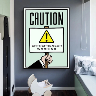 Entrepreneur Working Notice - Monopoly Wall Art-Wall Posters