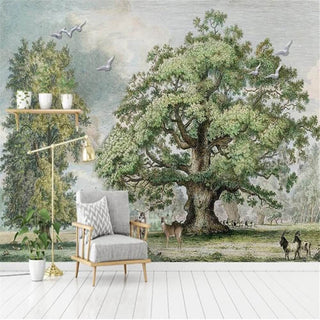 Evergreen Bliss: Bright and Vibrant Tree Scenery Wallpaper-Trees Wallpaper