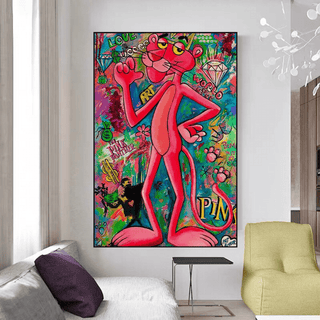 Expressive Pink Panther Poster - Chic Decor-Pink Panther Art