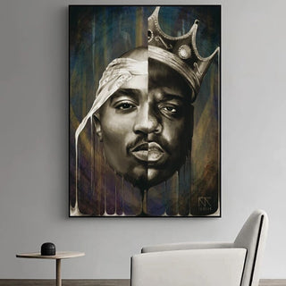 Famous Rapper Singer Portrait of Tupac Canvas Wall Art-TuPac Wall Art