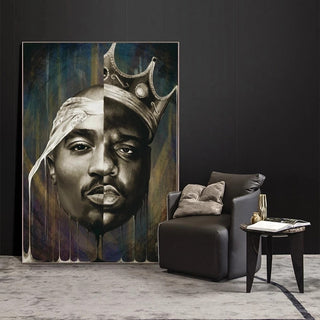 Famous Rapper Singer Portrait of Tupac Canvas Wall Art-TuPac Wall Art