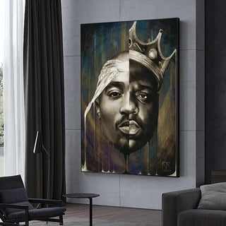 Famous Rapper Singer Portrait of Tupac Canvas Wall Art-TuPac Wall Art