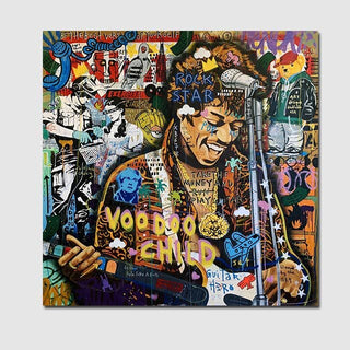 Famous Rock Star Voodoo Child Canvas Wall Art-Wall Posters