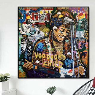 Famous Rock Star Voodoo Child Canvas Wall Art-Wall Posters