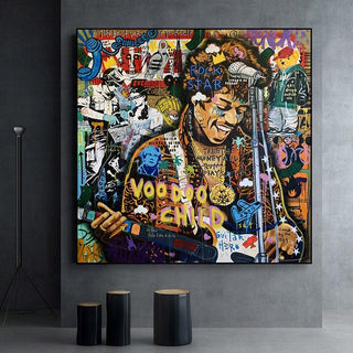 Famous Rock Star Voodoo Child Canvas Wall Art-Wall Posters
