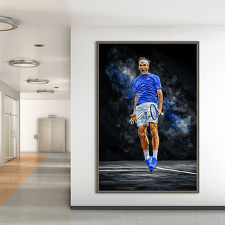 Federer in Action – Tennis Wall Canvas Home Decor-Tennis Wall Art