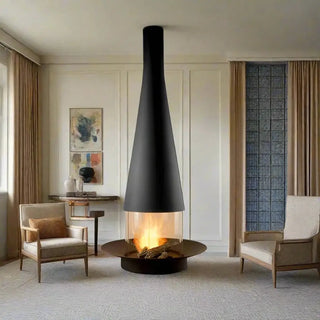 Firewood Atomised Suspension Hanging Gas Fireplace for Villas and Mansions-Fireplaces