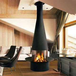 Firewood Atomised Suspension Hanging Gas Fireplace for Villas and Mansions-Fireplaces