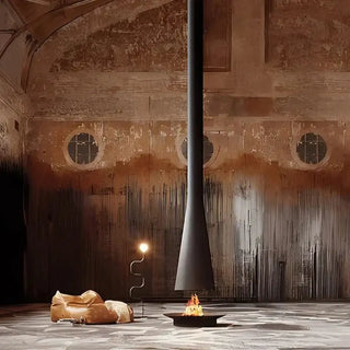 Firewood Atomised Suspension Hanging Gas Fireplace for Villas and Mansions-Fireplaces