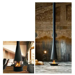 Firewood Atomised Suspension Hanging Gas Fireplace for Villas and Mansions-Fireplaces