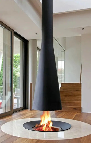 Firewood Atomised Suspension Hanging Gas Fireplace for Villas and Mansions-Fireplaces