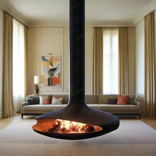 Firewood Saucer Hanging Wood 360 Degree Rotatable Fireplace-Fireplaces