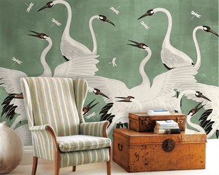 Flamingo Wallpaper Mural - Vibrant and Eye-Catching Design-Flower & Leaf Wallpaper