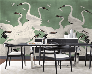 Flamingo Wallpaper Mural - Vibrant and Eye-Catching Design-Flower & Leaf Wallpaper