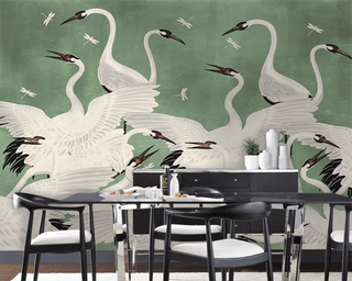 Flamingo Wallpaper Mural - Vibrant and Eye-Catching Design-Flower & Leaf Wallpaper