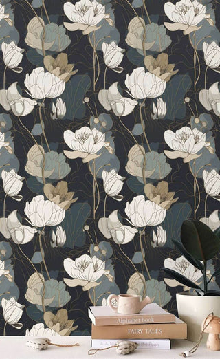 Floral Ambience Wallpaper Mural-Flower & Leaf Wallpaper
