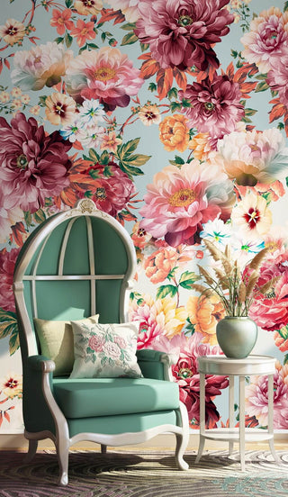 Floral Blossom Haven Wallpaper Mural-Flower & Leaf Wallpaper